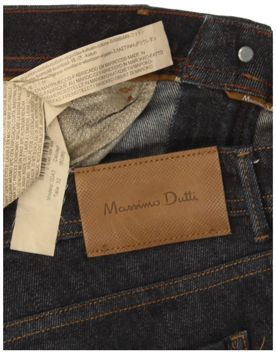 Massimo Dutti Herren Slim Jeans EU 42 Groß W32 L32 Marineblau Baumwolle