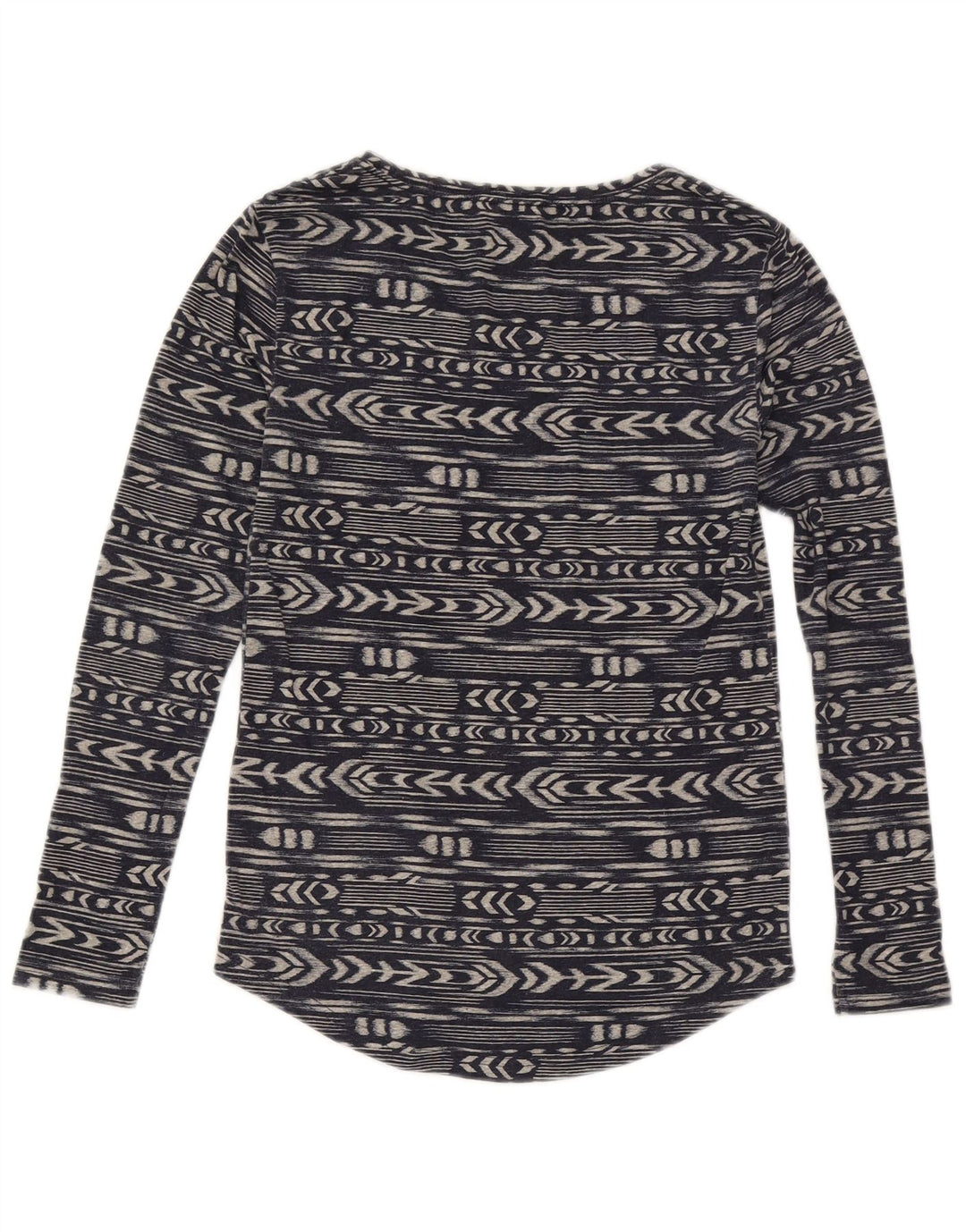 Roxy Damen Top Langarm UK 6 XS Marineblaues geometrisches Polyester