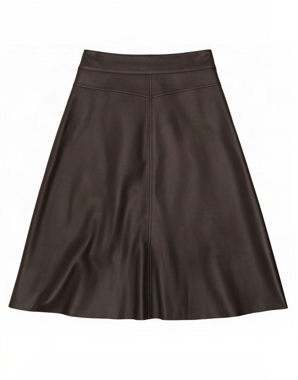 Zara Womens Faux Leather A-Line Skirt Small W26 Black Polyurethane