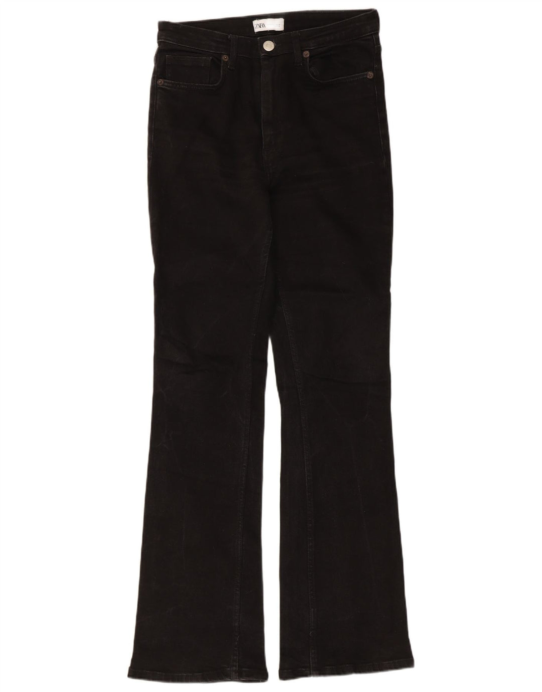Zara Damen Schlagjeans EU 38 Small W28 L31 Schwarze Baumwolle