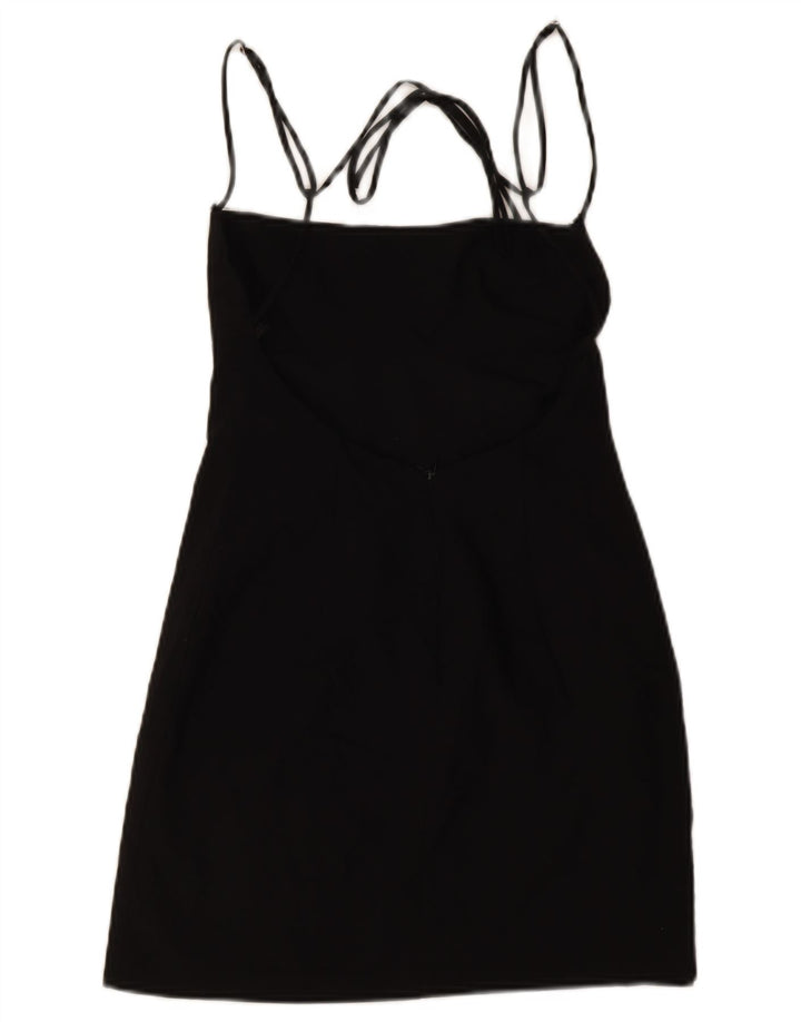 Zara Damen schulterfreies Minikleid UK 14 Medium Schwarz