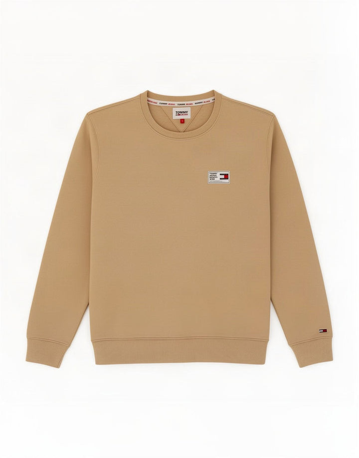 Tommy Hilfiger Herren Sweatshirt Pullover Small Beige Baumwolle
