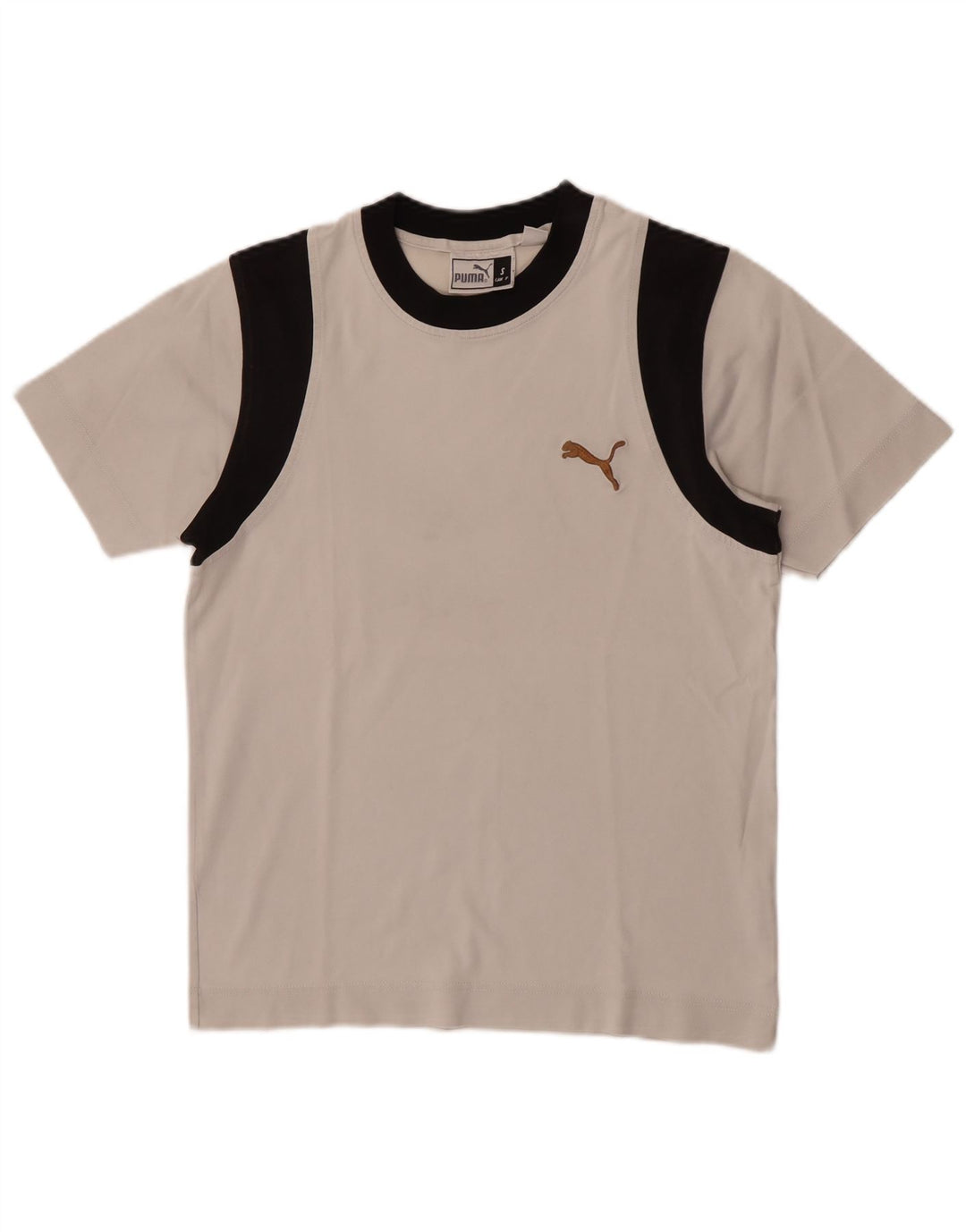 Puma Herren T-Shirt Top Small Weiß Farbblock