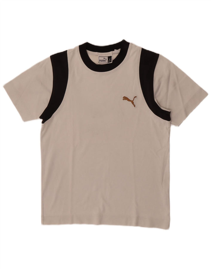 Puma Herren T-Shirt Top Small Weiß Farbblock