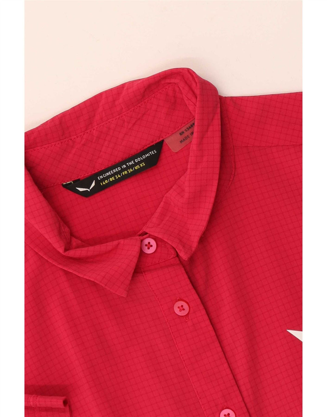 Dolomite Damen Kurzarmhemd IT 40 Small Pink Check