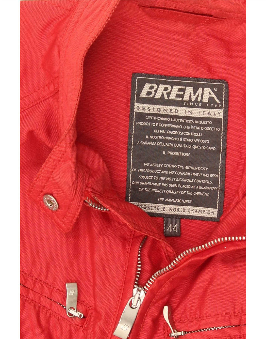 Brema Damen Bikerjacke IT 44 Mittelrotes Polyamid