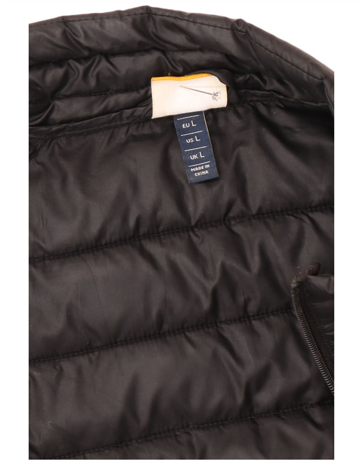 Ellesse Mens Graphic Wattierte Jacke UK 40 Large Schwarz Polyester