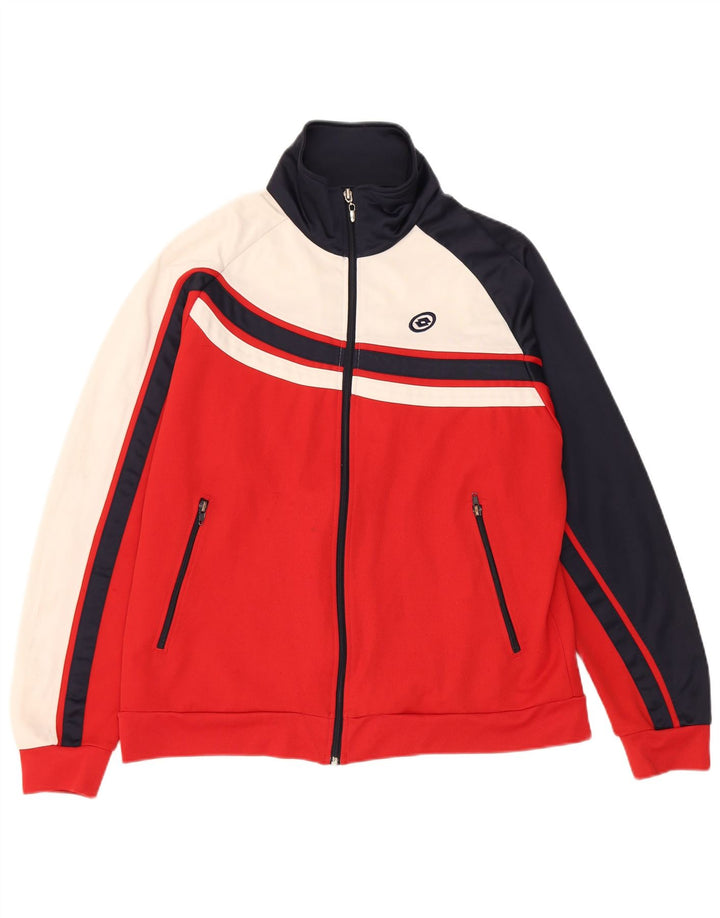 Lotto Damen-Trainingsanzug-Top-Jacke, UK 16, Größe L, Rot, Farbblock