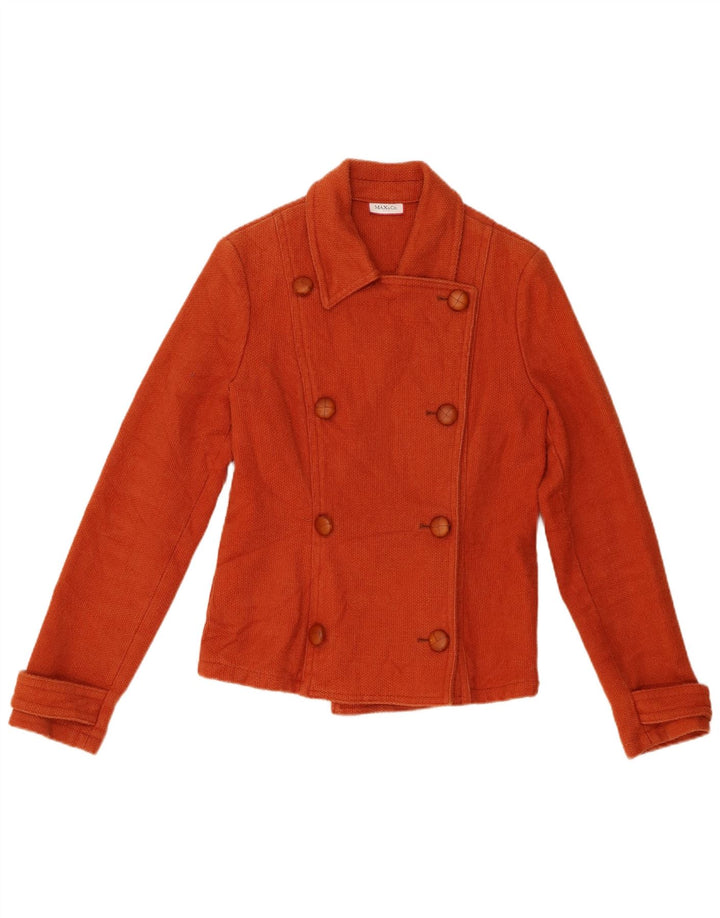 Max & Co. Damen Pea Coat UK 10 Small Orange Baumwolle