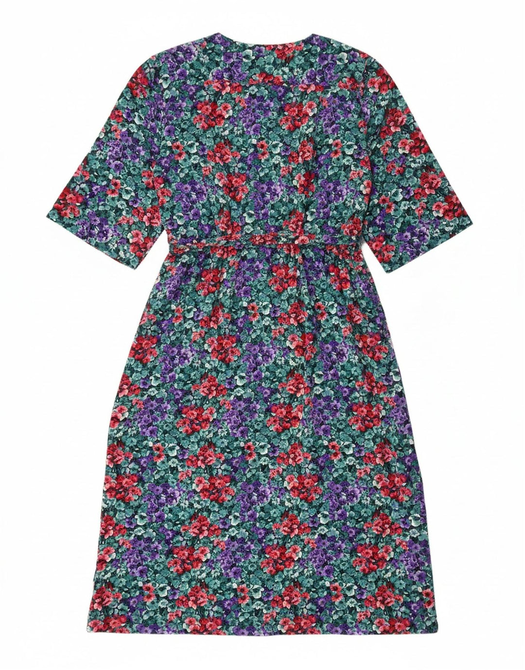 VINTAGE Womens A-Line Dress UK 16 Large Multicoloured Floral Polyester