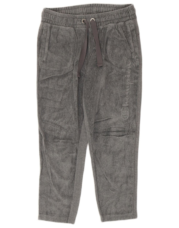 Champion Damen-Trainingshose aus Velours mit Grafik, UK 12, Mittelgrau