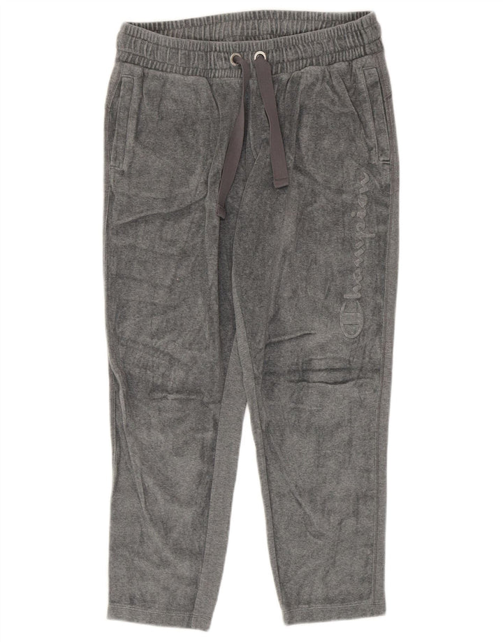 Champion Damen-Trainingshose aus Velours mit Grafik, UK 12, Mittelgrau
