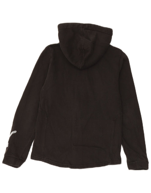 Puma Jungen Kapuzenpullover mit grafischem Reißverschluss, 13–14 Jahre, schwarze Baumwolle