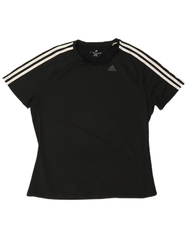 Adidas Damen Climalite T-Shirt Top UK 20/22 XL Schwarz Polyester