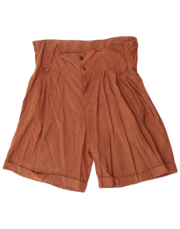 Vintage Damen High Waist Pegged Casual Shorts IT 42 Medium W24 Braun