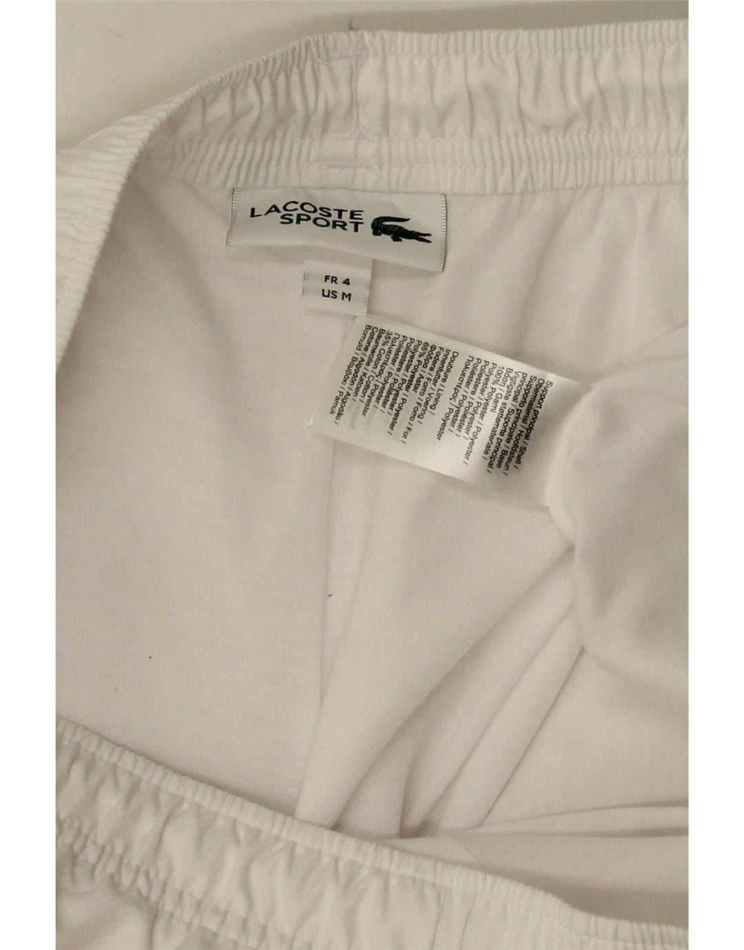 Lacoste Herren-Sportshorts, Größe 4, mittelweiß, Polyester