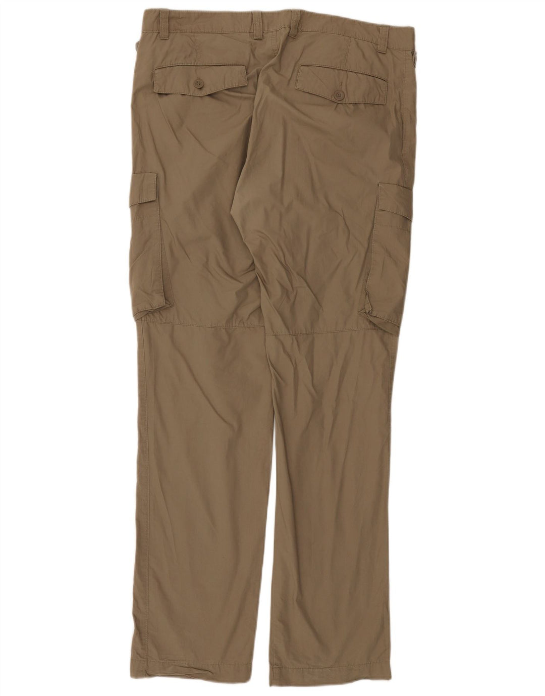 BENETTON Herren gerade Cargohose IT 52 XL W38 L34 Khaki Baumwolle