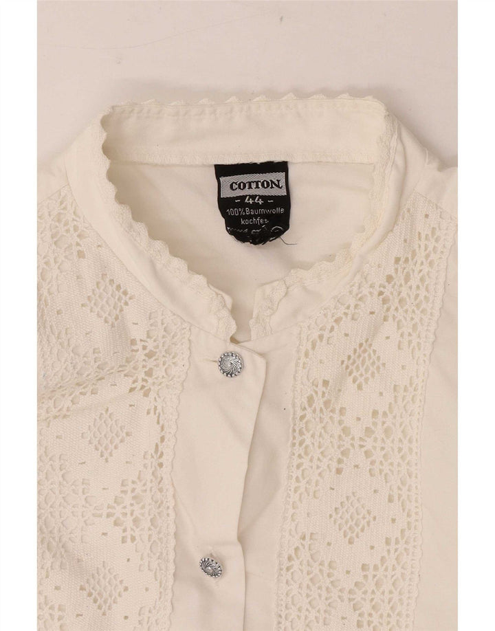 Vintage Damen Shirt IT 44 Mittelweiße Baumwolle