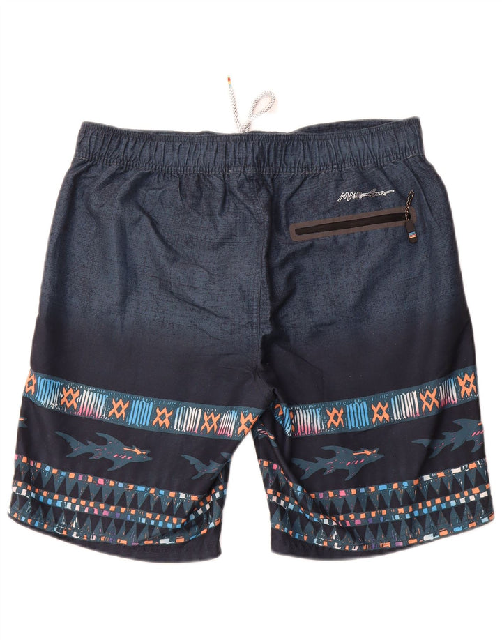 MAUI AND SONS Herren Badeshorts XL Marineblaues geometrisches Polyester