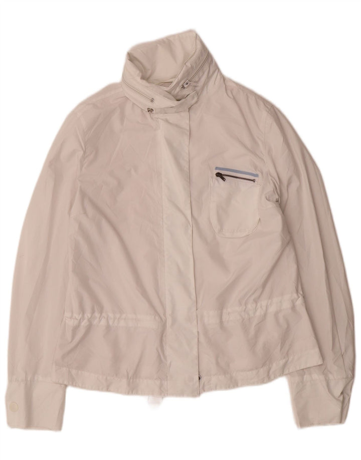 Armani Jeans Damen Windjacke UK 8 Small Weiß Polyester