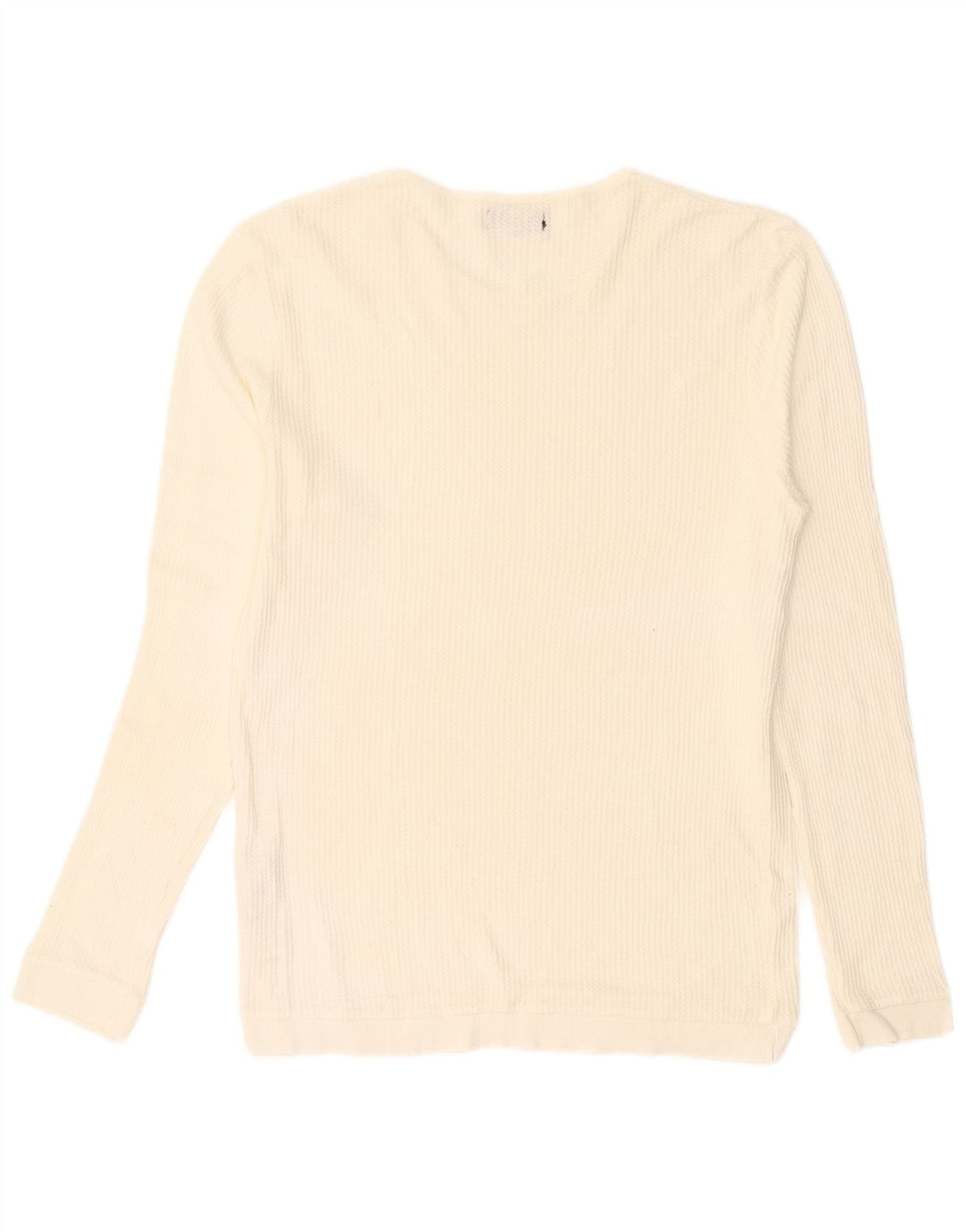 Zara Herren-Pullover mit Rundhalsausschnitt, mittlere, cremefarbene Baumwolle