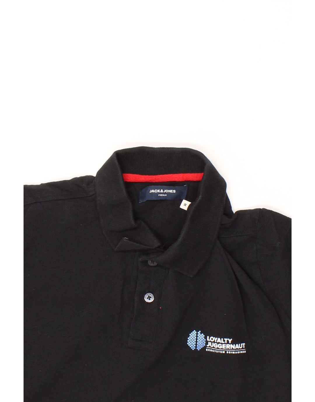 JACK & JONES Mens Polo Shirt Medium Black Cotton Vintage Jack & Jones and Second-Hand Jack & Jones from Messina Hembry 