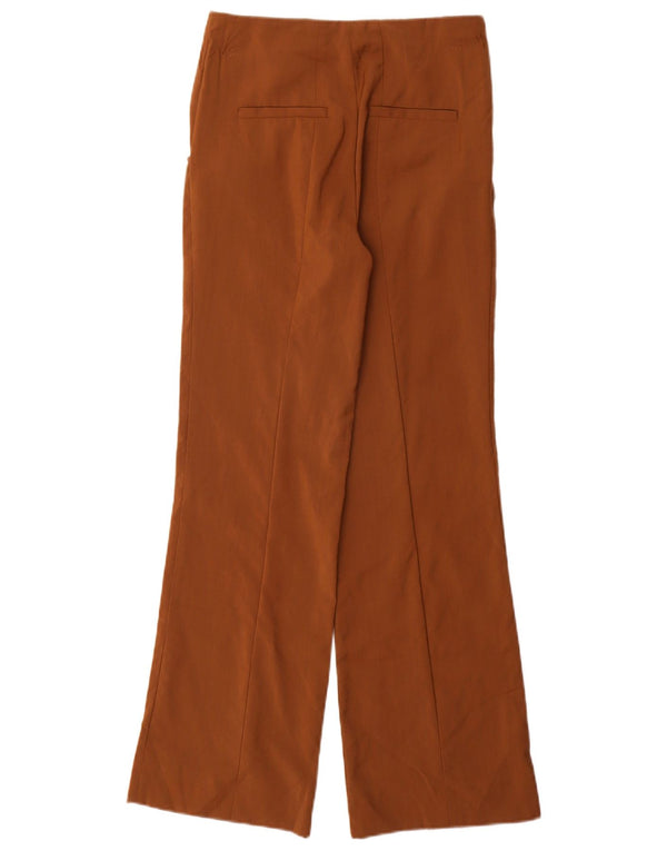 Zara Damen-Freizeithose mit weitem Bein, XS W24 L31, braune Wolle