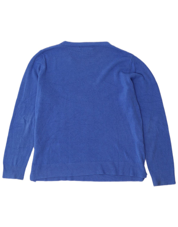 Marks & Spencer Damen-Pullover mit U-Boot-Ausschnitt, Gr. 18, XL, Blau, Acryl