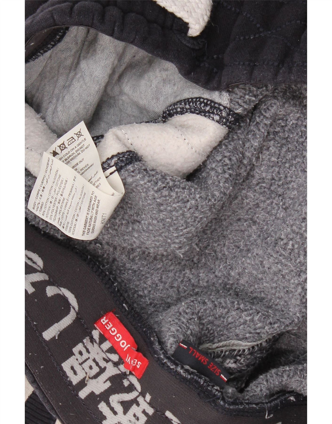 SUPERDRY Herren-Trainingshose mit Grafik, Größe S, Marineblau, Farbblock