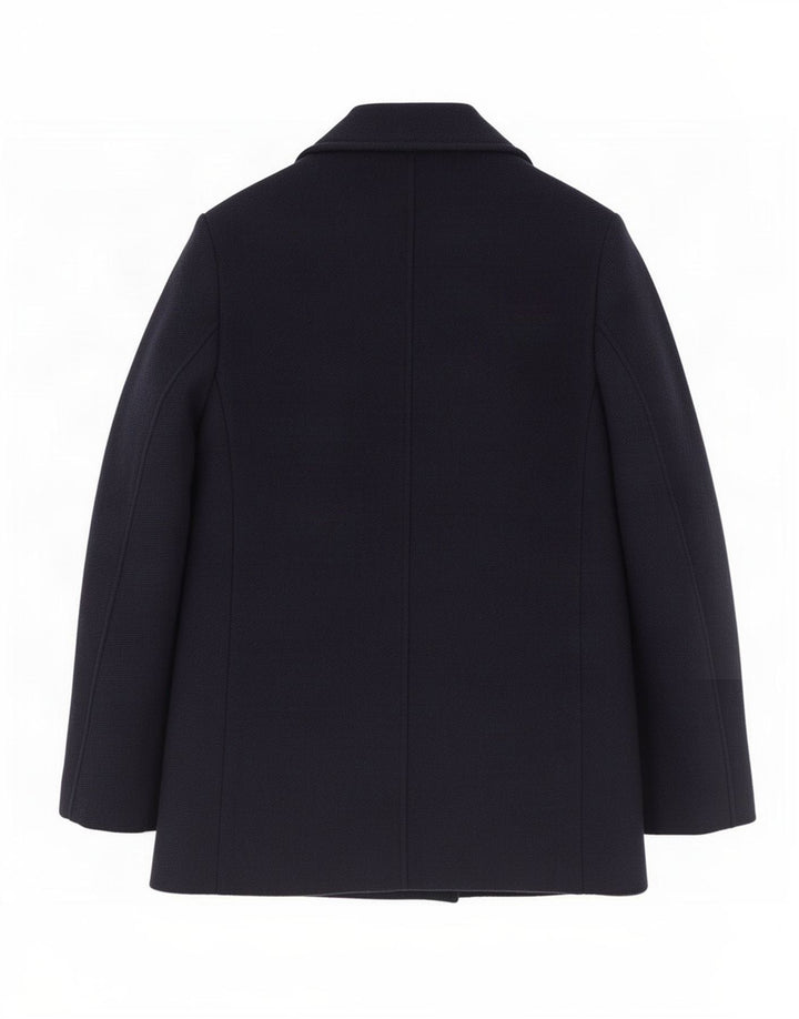 Jigsaw Womens Pea Coat UK 10 Small Marineblaue Wolle