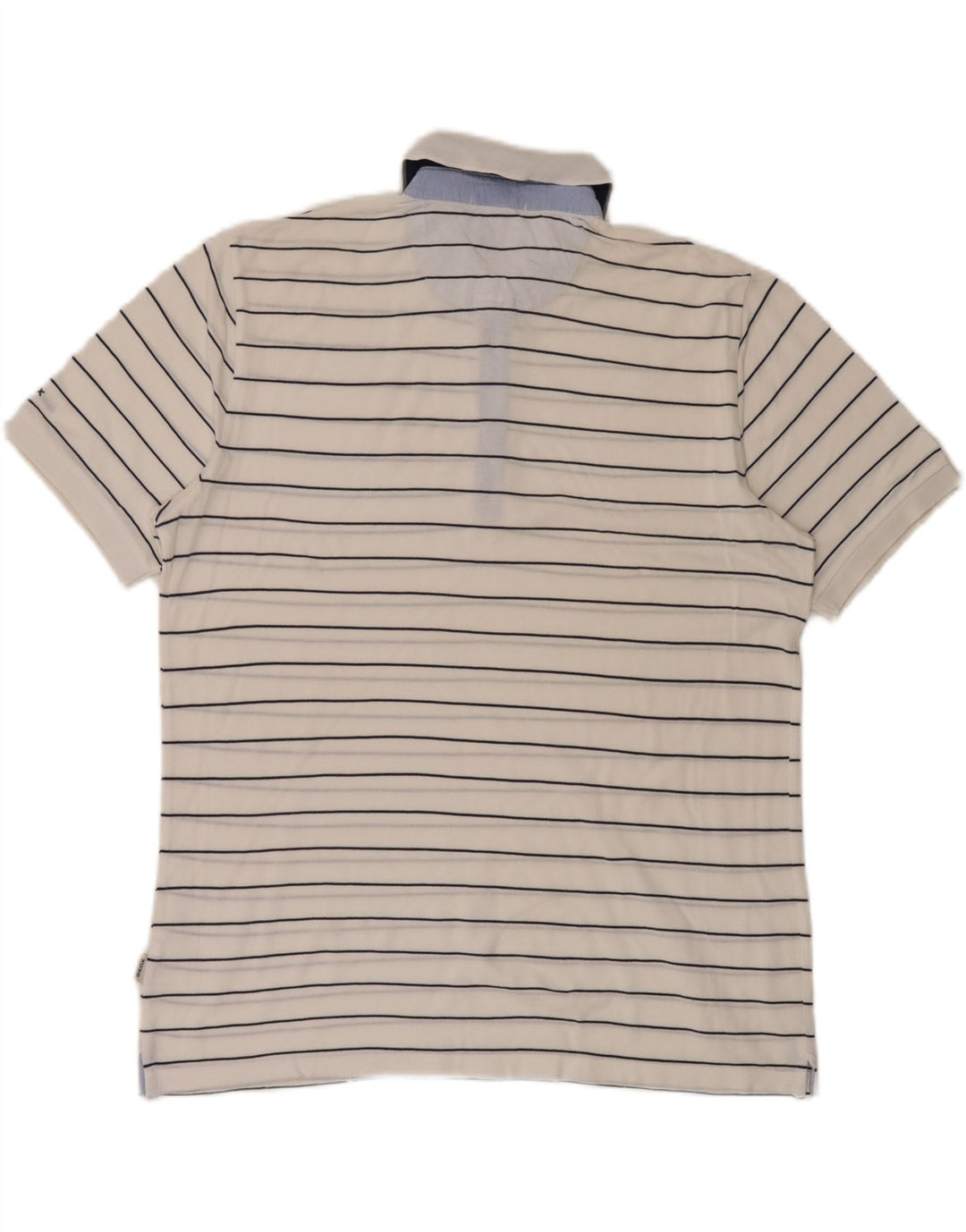Geox Respira Herren-Poloshirt mit normaler Passform, groß, weiß gestreift