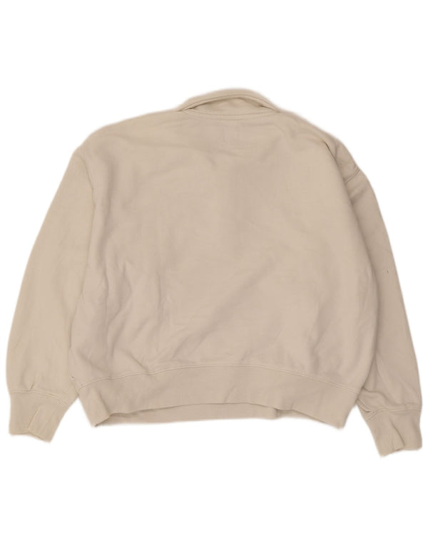Gap Damen-Sweatshirt mit Rollkragen, Größe UK 14, mittelweiße Baumwolle