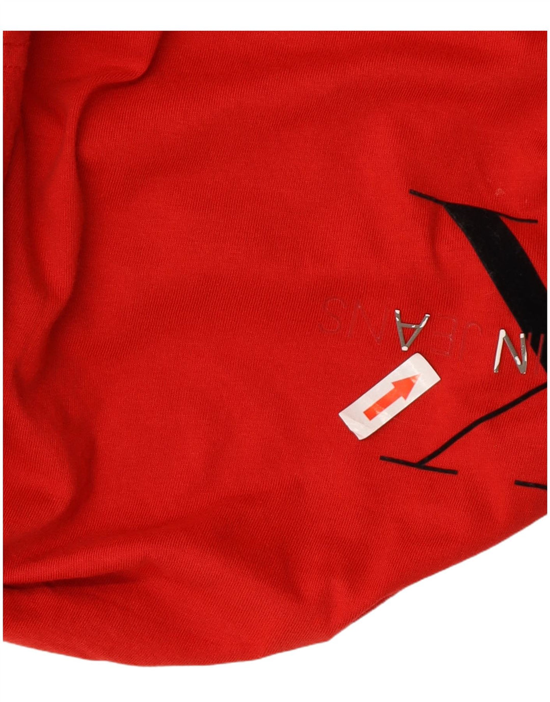 CALVIN KLEIN JEANS Damen Grafik T-Shirt Top UK 14 Mittelrote Baumwolle