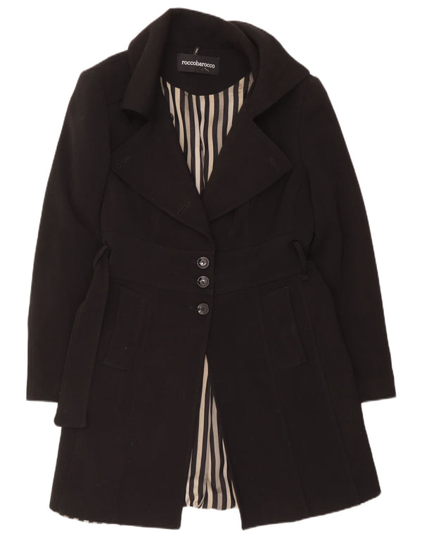 Roccobarocco Damen Mantel IT 48 XL Schwarz Polyester