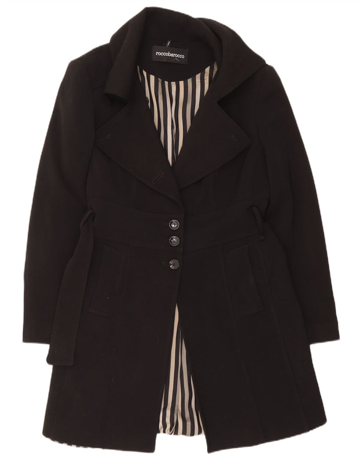 Roccobarocco Damen Mantel IT 48 XL Schwarz Polyester