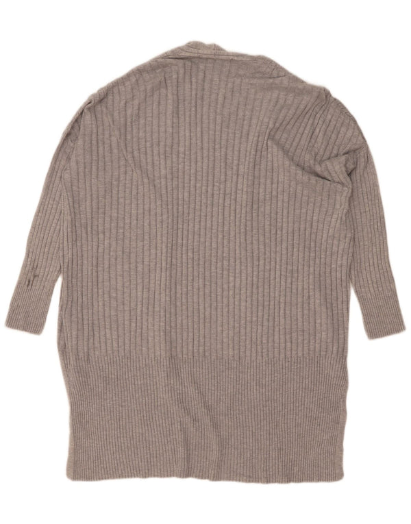 Marks & Spencer Damen Longline Open Cardigan Pullover UK 14 Mittelgrau