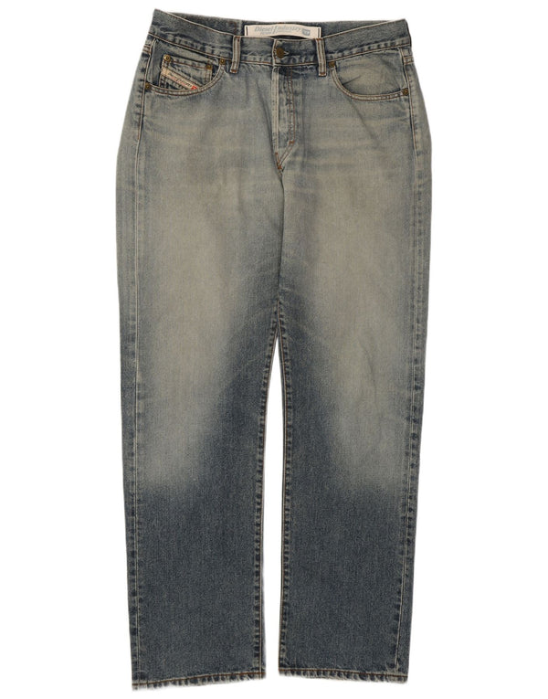 Diesel Herren Distressed Straight Jeans W34 L31 Blaue Baumwolle