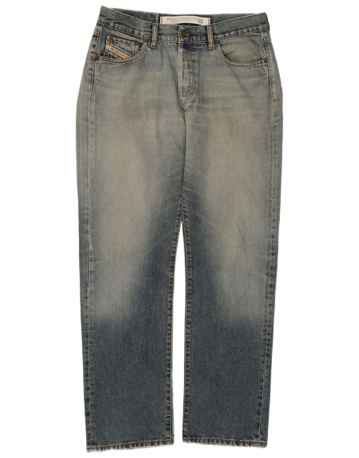 Diesel Herren Distressed Straight Jeans W34 L31 Blaue Baumwolle