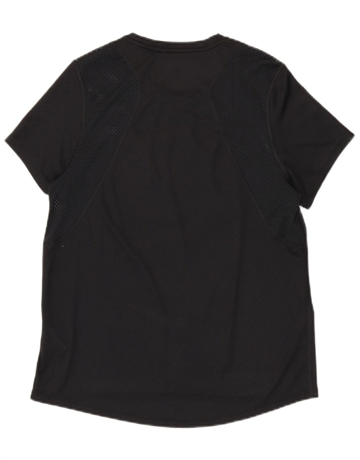 NIKE Damen Dri Fit T-Shirt Top UK 14 Medium Schwarz Polyester