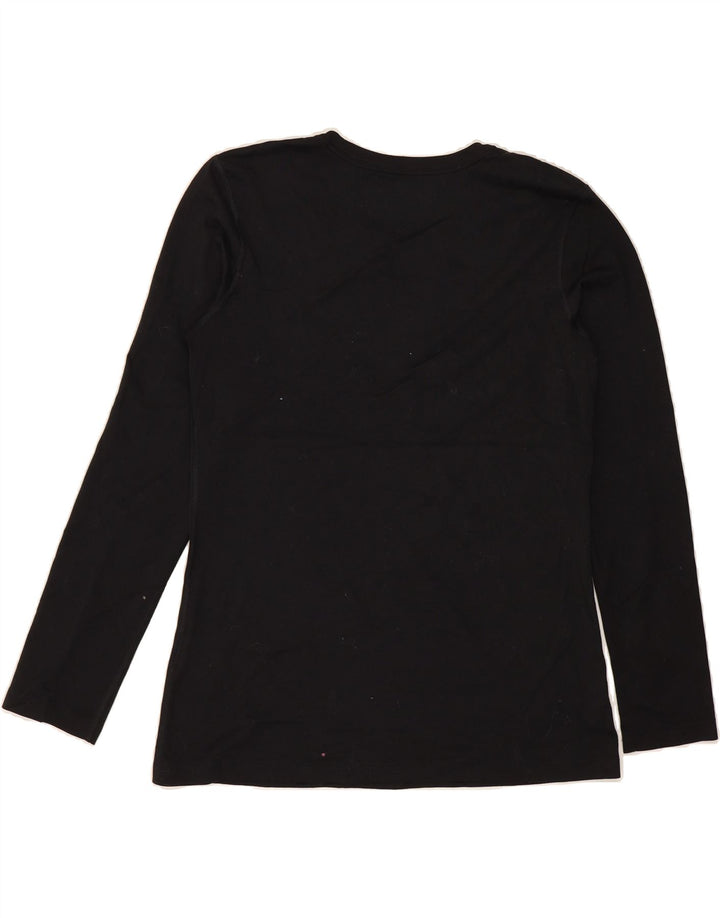 NIKE Womens Dri Fit Top Long Sleeve UK 14 Medium Black Polyester Vintage Nike and Second-Hand Nike from Messina Hembry 