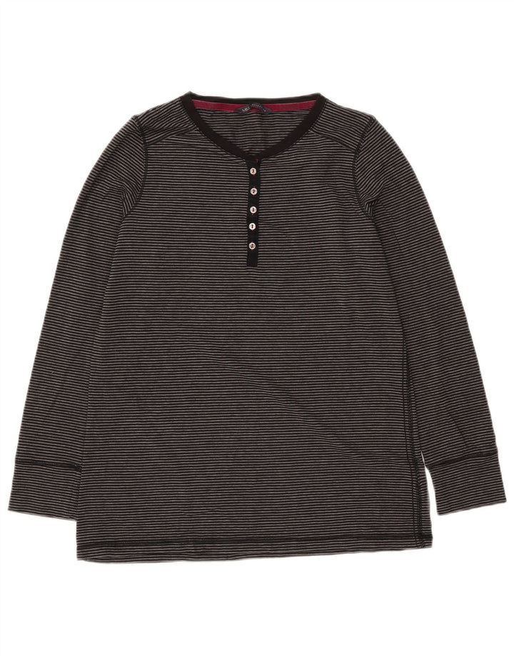 Marks & Spencer Damen Top Langarm UK 16 Large Grau gestreift Acryl