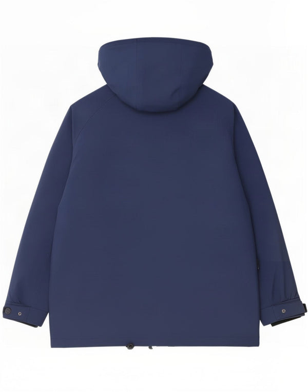 Aesse Damen Gore-Tex Kapuzen-Regenjacke IT 44 Medium Marineblau Polyester