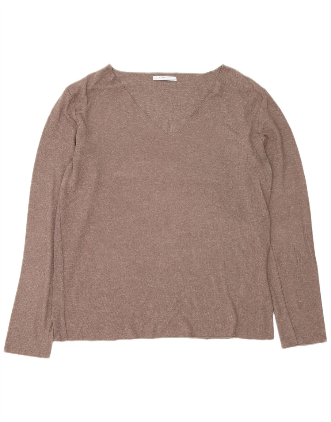 Zara Damen Top Langarm UK 18 XL Braun