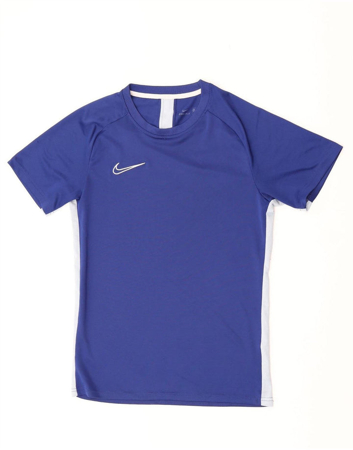 Nike Herren Dri Fit T-Shirt Top Small Blau Farbblock
