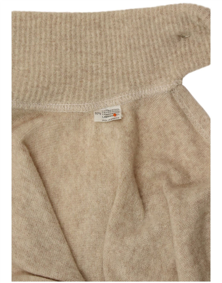 VINTAGE Poncho-Pullover für Damen, Einheitsgröße, beige Lammwolle