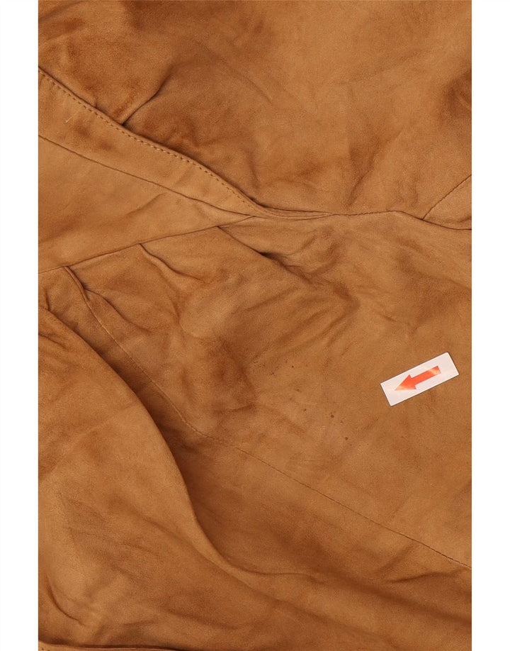 Vintage Damen Wildleder Bomberjacke IT 42 Medium Beige Leder