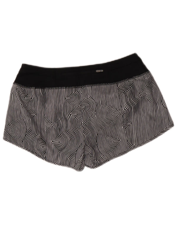 Nike Womens Dri Fit Sport Shorts UK 14 Medium Black Pinstripe