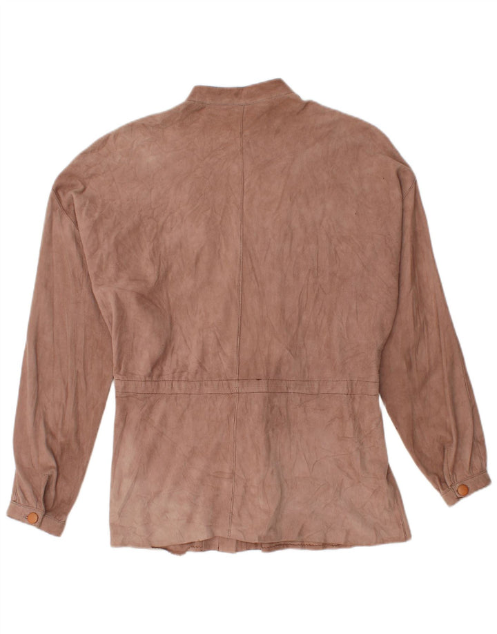 VINTAGE Damen Wildleder-Hemdbluse EU 44 XL Braun