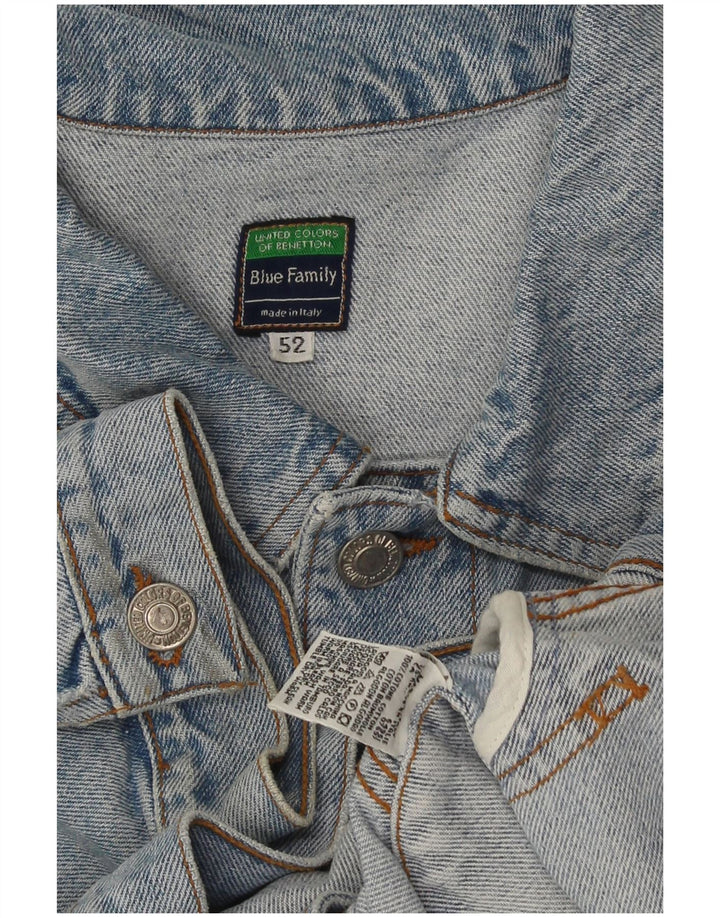 Benetton Herren Jeansjacke IT 52 XL Blaue Baumwolle