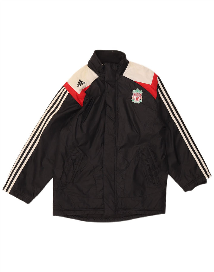 Adidas Jungen Grafik gepolsterte Jacke 11–12 Jahre schwarzes Colourblock-Nylon